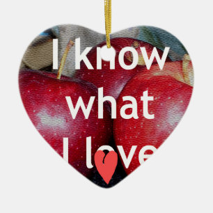 "I Know What I Love" – Apple-Themed Design Ceramic Ornament