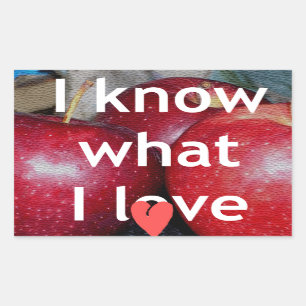 "I Know What I Love" – Apple-Themed Design Sticker