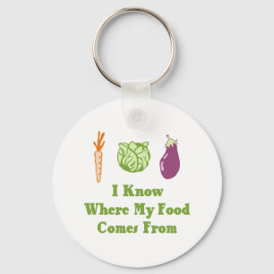 I Know Where My Food Comes From Keychain