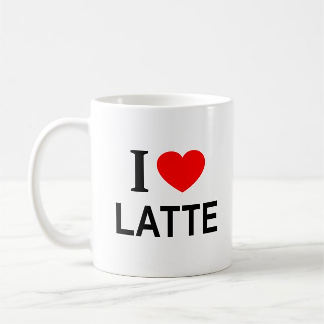 I ❤️ LATTE I LOVE LATTE I HEART LATTE COFFEE MUG (Left)