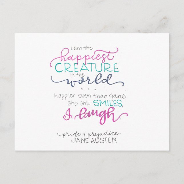 I Laugh - Pride & Prejudice Postcard (Front)