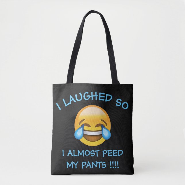 I Laughed So Hard Almost Peed My Pants Emoji Tote (Front)