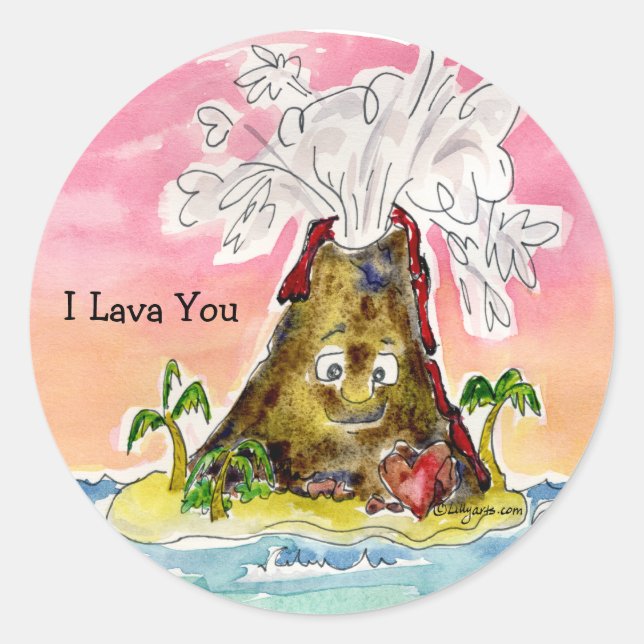 I Lava You Classic Round Sticker (Front)