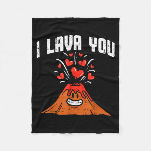 I Lava You Cute Volcano Valentines Day Geology Vol Fleece Blanket