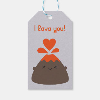 I Lava You Kawaii Volcano Gift Tags