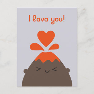 I Lava You Kawaii Volcano Postcard