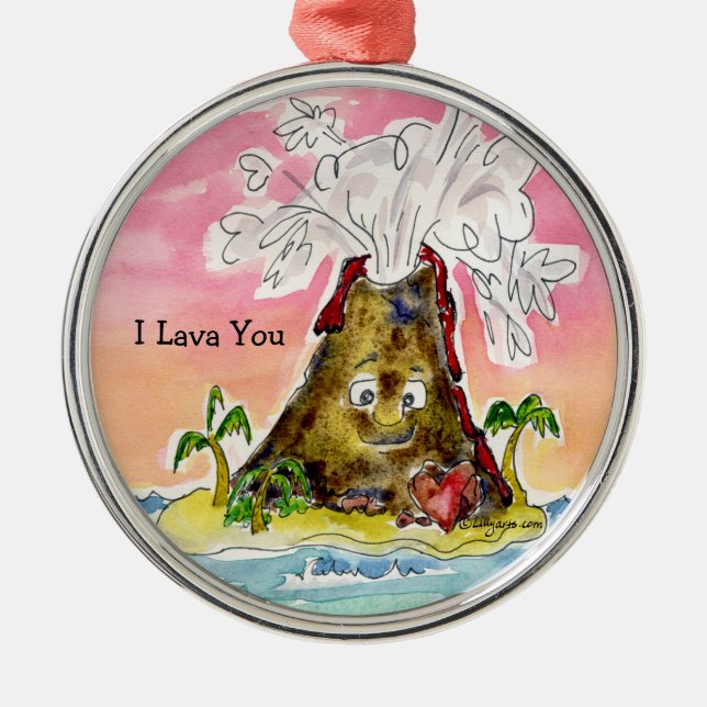 I Lava You Metal Ornament (Front)