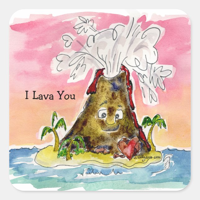 I Lava You Square Sticker (Front)