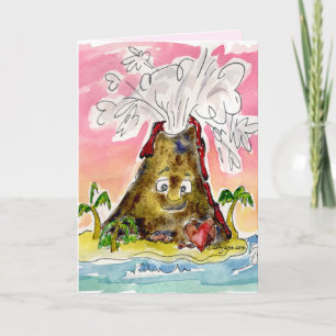 I Lava You-U R So Hot Volcano Valentine Card