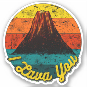 I Lava You Volcano Distressed Retro Sunset Love