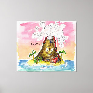 I Lava You Volcano Stretched Canvas Print