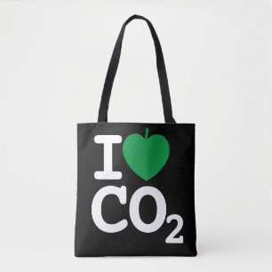 I Leaf CO2 - Carbon Dioxide Love Black Tote Bag