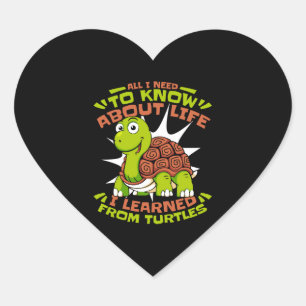 I Learned From Turtles Tortoise Painted Lover Heart Sticker