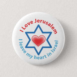 I Leave my heart in Israel - I love Jerusalem 2 Inch Round Button
