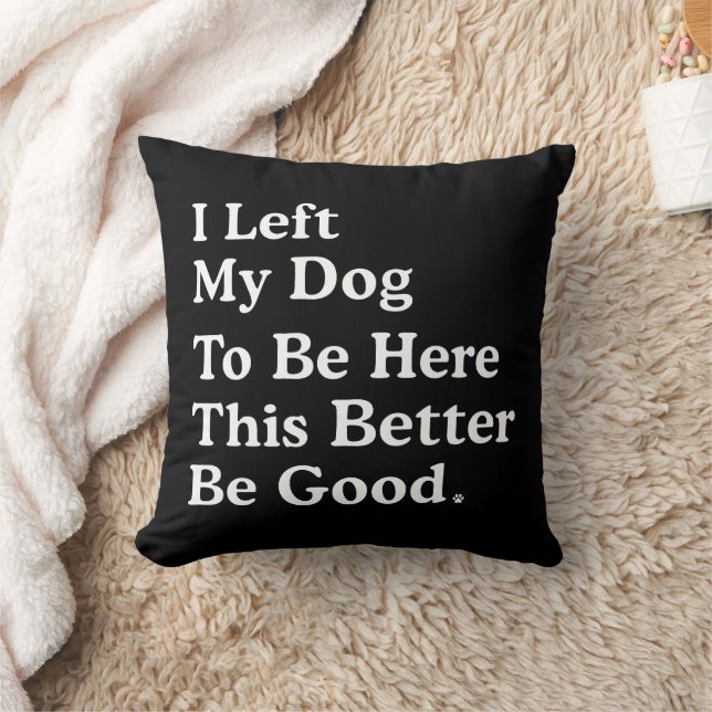 I Left My Dog To Be Here This Better Be Good Funny Throw Pillow (Blanket)