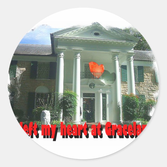 I Left My Heart At Graceland Classic Round Sticker (Front)