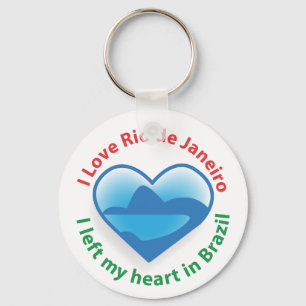 I Left My Heart in Brazil - I Love Rio de Janeiro Keychain