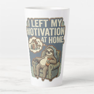 I Left My Motivation At Home Funny Sloth Quote Latte Mug