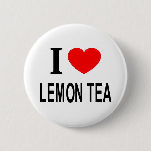 I ❤️ LEMON TEA I LOVE LEMON TEA I HEART LEMON TEA 2 INCH ROUND BUTTON