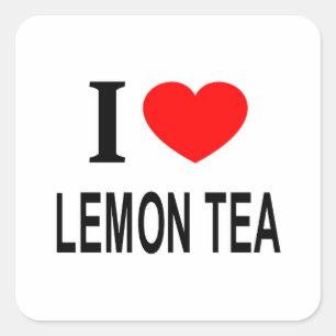 I ❤️ LEMON TEA I LOVE LEMON TEA I HEART LEMON TEA SQUARE STICKER