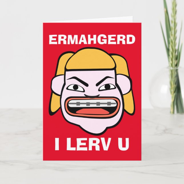 I Lerv U Valentines Day Holiday Card (Front)
