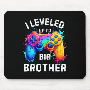 I Leveled Up To Big Brother Funny Gamer Splash Art Mouse Pad