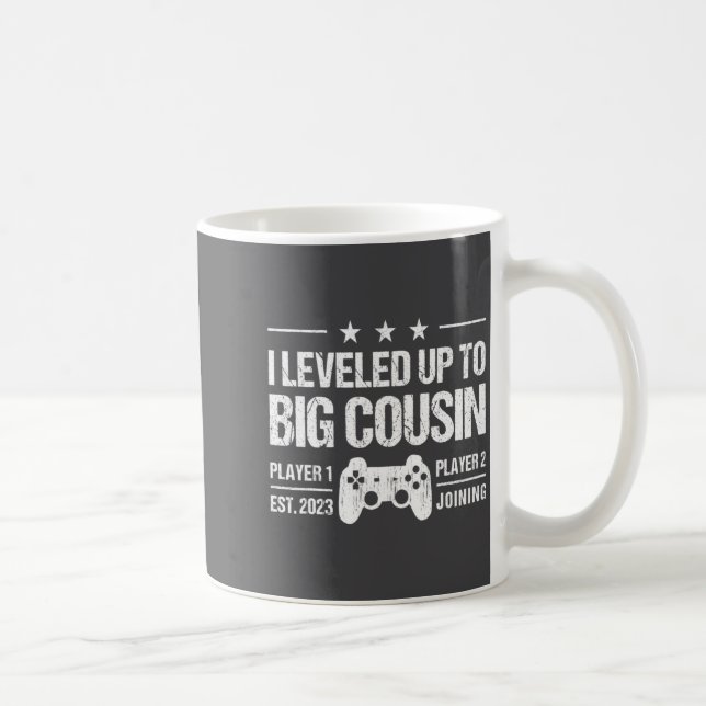 I Leveled Up To Big Cousin Est 2023 New Cousin  Coffee Mug (Right)
