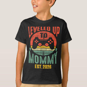 I Leveled Up To Mommy 2026 Pregnancy Announcement T-Shirt