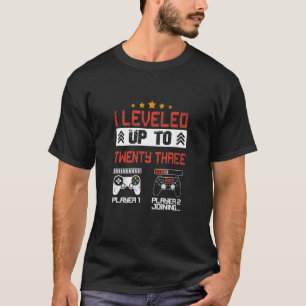 I Levelled Up To 23  Retro Birthday Gamer Boy Mens T-Shirt