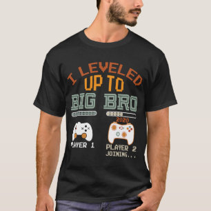 I levelled up to Big Bro 2020 Gamer new brother T-Shirt