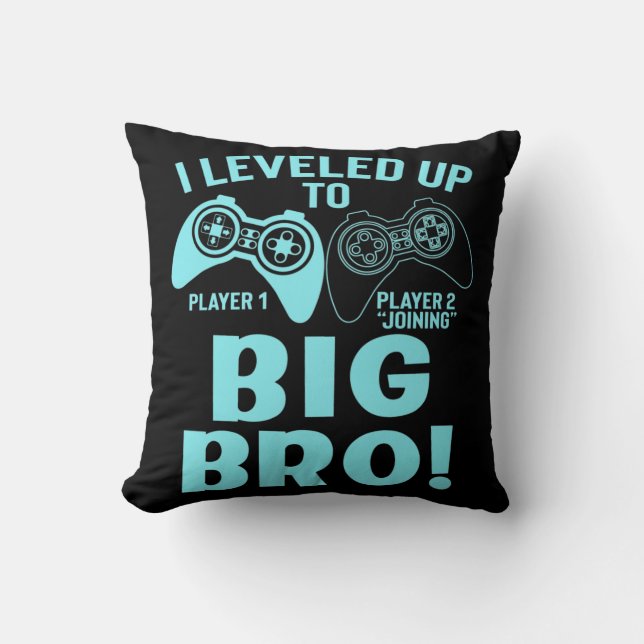 I Levelled Up To Big Bro Throw Pillow (Front)