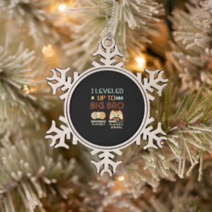 I Levelled Up To Big Brother 2021 Promoted To Big Snowflake Pewter Christmas Ornament