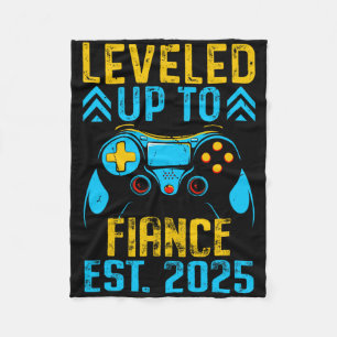 I Levelled Up To Fiance 2025 Gamer Groom Just Enga Fleece Blanket