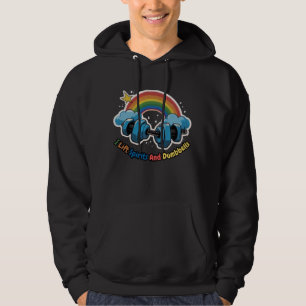 I Lift Spirits and Dumbbells Funny Men's Hoodie