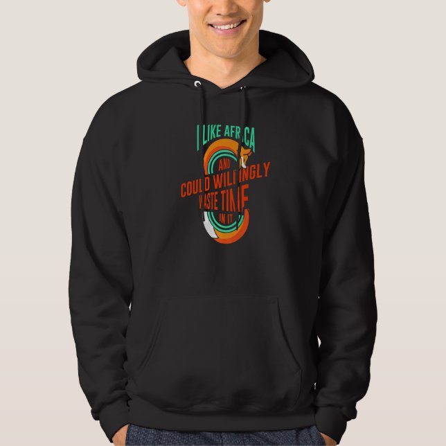 I like Africa and Could Willingly  Mens Safari Tra Hoodie (Front)