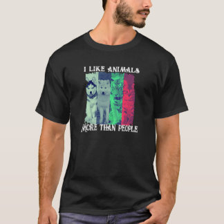 I Like Animals More Than People Grunge Style T-Shirt