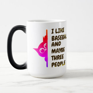 I like baseball-peeking cat magic mug