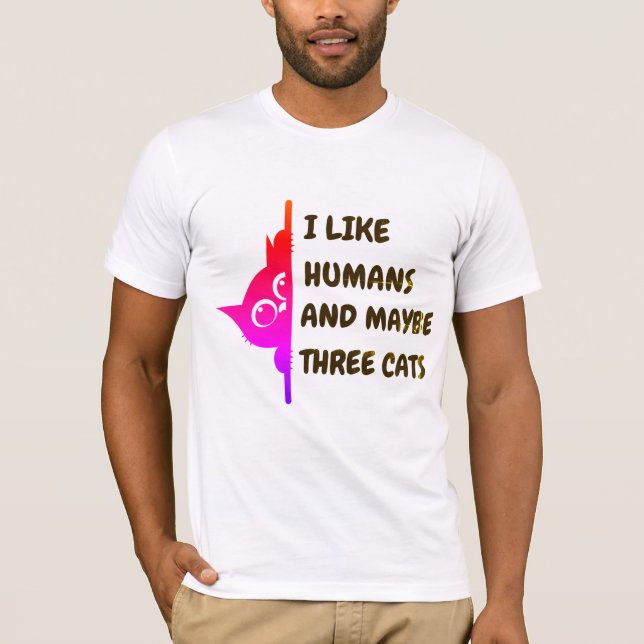 I like baseball-peeking cat T-Shirt (Front)