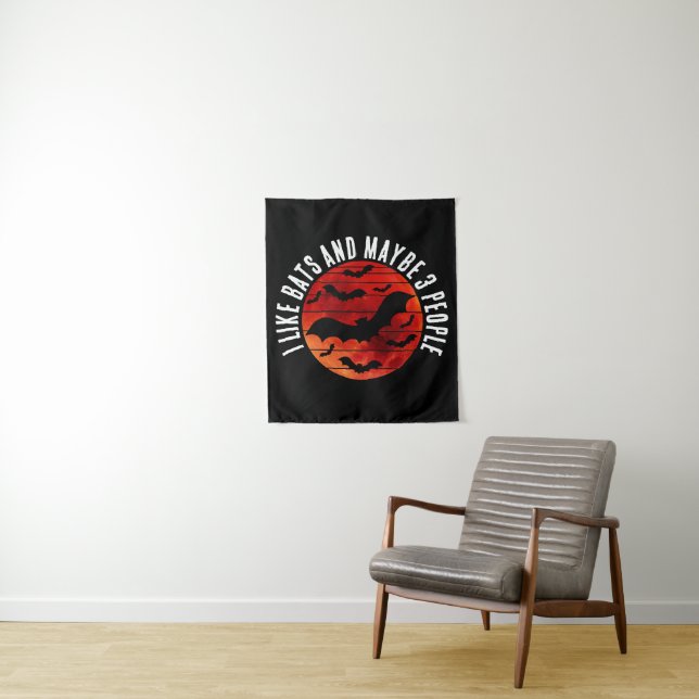 I LIKE BATS AND MAYBE 3 PEOPLE TAPESTRY (In Situ)
