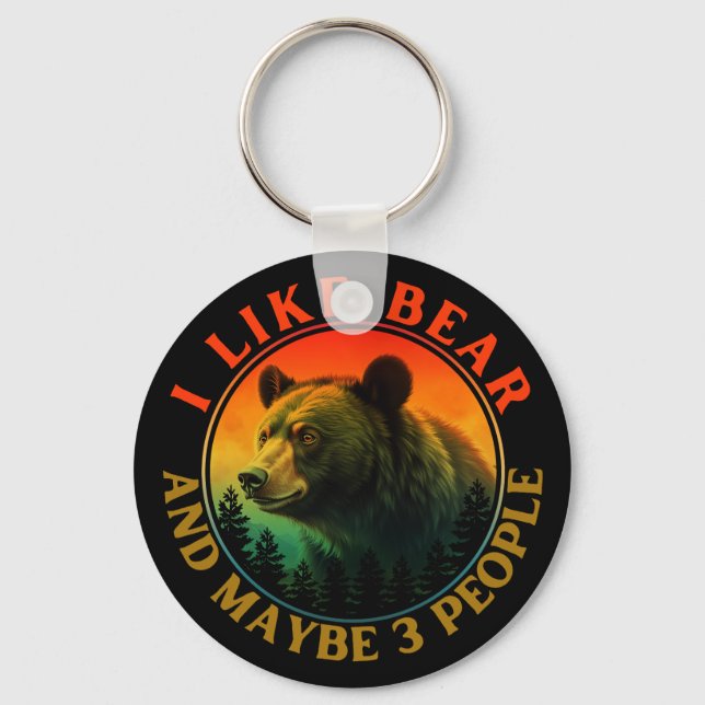 I like bear and maybe 3 people keychain (Front)