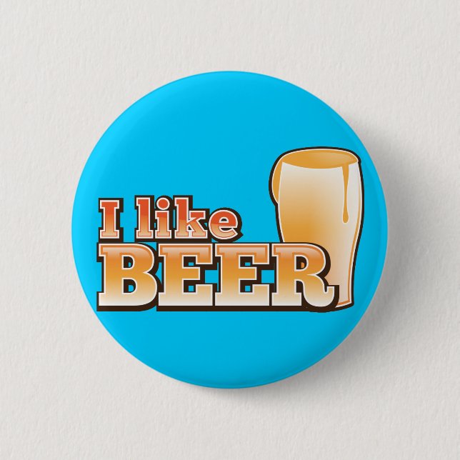 I LIKE BEER alcohol drink design 2 Inch Round Button (Front)