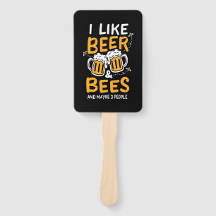 I Like Beer And Bees Hand Fan