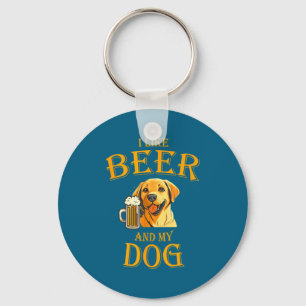 I Like Beer And My Dog Beer And Dogs Funny Dog Quo Keychain