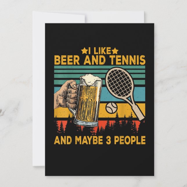 i like beer and tennis maybe 3 people funny save the date (Front)