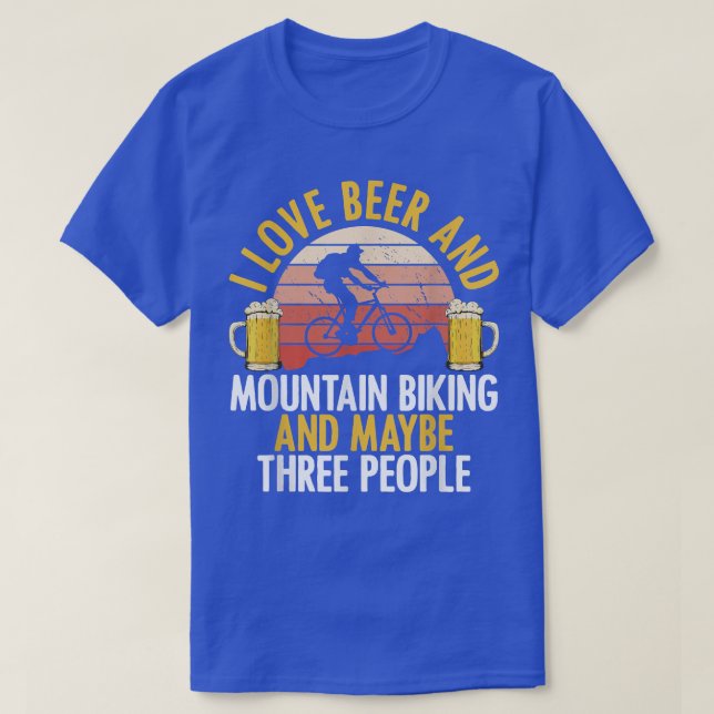 I Like Beer Drinking & Mountain Biking Introvert C T-Shirt (Design Front)
