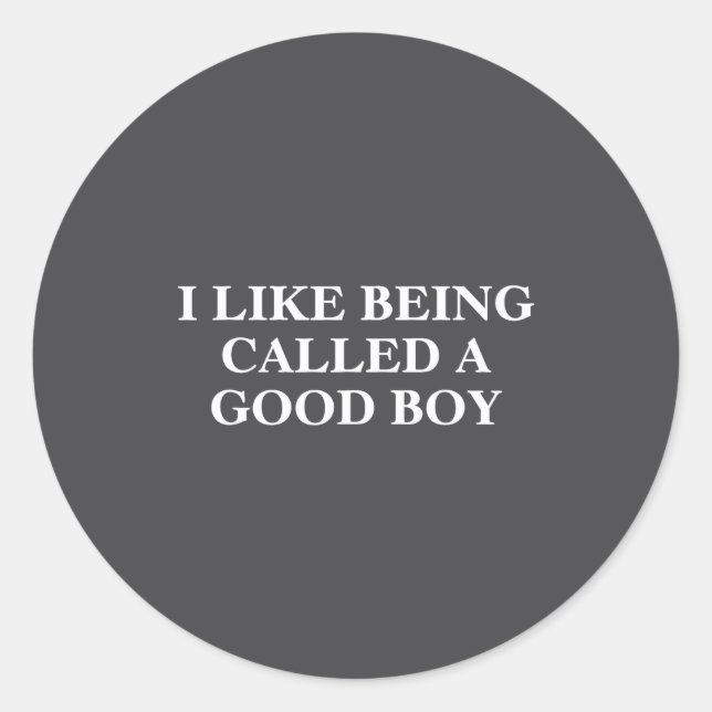 I Like Being Called A Good Boy Funny Quote  Classic Round Sticker (Front)