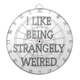 I Like Being Strangely Weird: Bold Text Design Dartboard