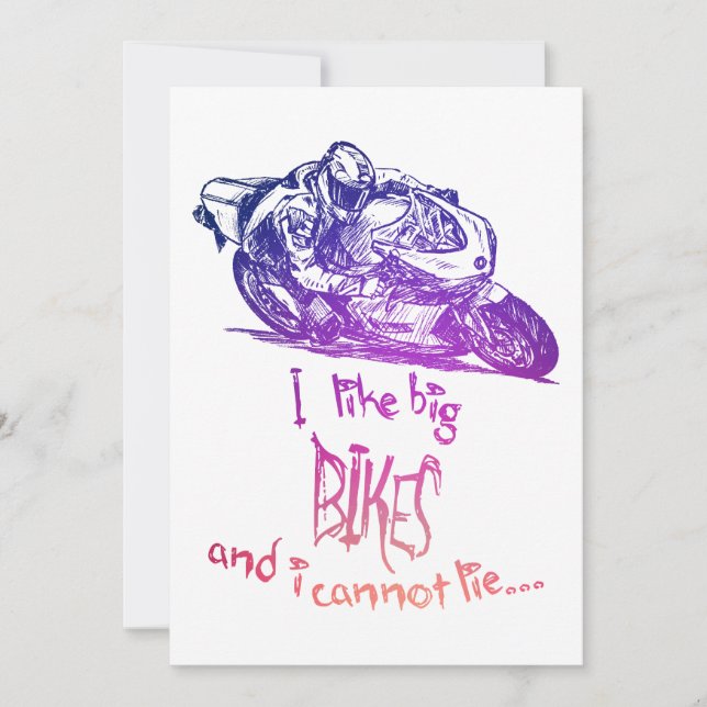 I Like Big Bikes And I Cannot Lie Men's Holiday Card (Front)