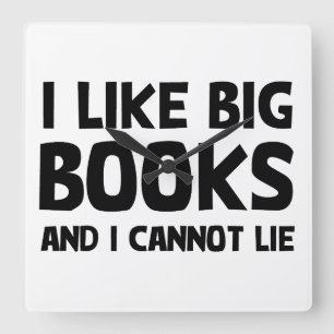 I Like Big Books Square Wall Clock