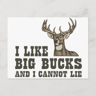 I Like Big Bucks And I Cannot Lie Postcard